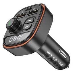 АЗП з FM-модулятором BOROFONE BC59 Heroic car BT FM transmitter Black