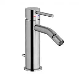 Смеситель для биде Paffoni Light с донным клапаном steel LIG135ST, Нержавеющая сталь