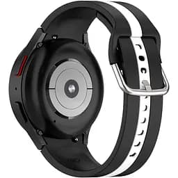 Ремешок для Samsung Galaxy Watch 4 Classic 46mm - черно-белый ширина крепления 20мм силикон Watchbands D2 (W17-1WB40151999)