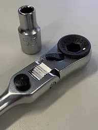 Тріскачка міні 1/4" з шарніром Toptul 60 зубців (ісп. з FTDF0810) CHEV0811 - мініатюра 6