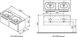 Тумба під умивальник Ravak SD 1200 Chrome каппучино X000000964 - мініатюра 8