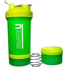 Шейкер Brave U Shaker with containers 3 in 1, 600 мл зеленый