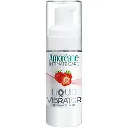 Жидкий вибратор Amoreane Strawberry с ароматом клубники 30 мл