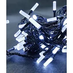 Новорічна гірлянда Восьмигранний рубін 6 м - 100 Білих лампочок