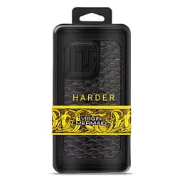 Кожаный чехол для Apple iPhone 15 Pro Max, Harder Virgin Mermaid, черный, термополиуретан ТПУ + экокожа с морской чешуйчатой текстурой, панель, защита корпуса, противоударный, микрофибра, рамка вокруг камеры, защита всего корпуса, (ARM76821) - мініатюра 3