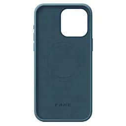 Кожаный чехол-панель для Apple iPhone 15 Pro Max, FAKE Leather Case, голубой, искусственная кожа, премиум-класс, противоударный, защита всего корпуса, с мягкой подкладкой, поддержка MagSafe и беспроводной зарядки, ArmorStandart (ARM76310) - мініатюра 2