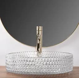 Умивальник Rea Cristal Transparent 40 накладний REA-U0284, Прозорий - мініатюра 3