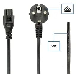 Кабель живлення Cablexpert PC-186-ML12-3M , довжина 3 м, сертифікований VDE, з заземленням, 3 *1.0 мм кв (PC-186-ML12-3M) - мініатюра 3
