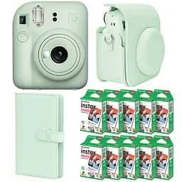 Набір камера Fujifilm Instax Mini 12, Фотопапір 100 шт, Чохол, Фотоальбом 108 фото Зелений