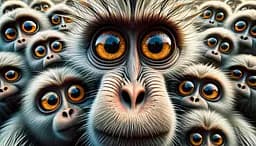 Дерев'яний фігурний пазл Мавпи, А5, Дерев'яна коробка 35 елементів