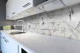 Кухонний фартух Happy Pocket самоклейка Малюнки Олівець Балерина наклейка під дошки сірий 60х200 см Z180598
