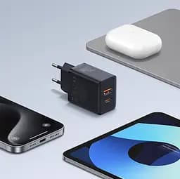 Зарядний пристрій Baseus Cube Fast Charger C+U 20 W EU Cluster P10111403113-00 Чорний - мініатюра 4