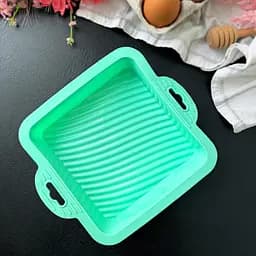 Форма квадратная силиконовая для выпечки кексов, тортов, пирогов и пирожных 18х18 см, A-plus Зеленый 85742