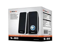 Колонки 2.0 S-80 Black 2 x 3 Вт REAL-EL teh0021047 - мініатюра 4