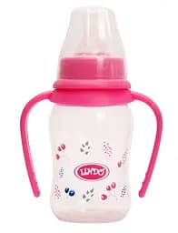 Пляшечка для годування Lindo, вигнута з ручками, 125 мл, рожевий (Li 146 роз)