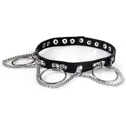 Чокер із натуральної шкіри Art of Sex - Bonita, колір чорний