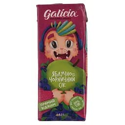 Сок Galicia Яблочно-черничный неосветленный 200 мл (647641)
