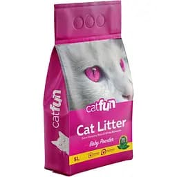 Наповнювач для котячих туалетів Catfun бентонітовий з ароматом дитячої присипки 4.2 кг 5 л