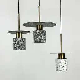 Підвіс Terrazzo Cylinder із сірим бетонним плафоном 30 см в стилі Ар-деко Line.F MJ 162-300 BK - мініатюра 5