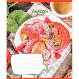 Зошит учнівський "Солодкі серця" Leader 012-500325K-5 в клітинку, 12 аркушів (959050)