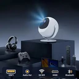 Проєктор H96 max BL360 LED LCD HD 200AL 16:9 H713 1G/8G Android 11.0 HDMI Wi-Fi BT біло-чорний - мініатюра 5