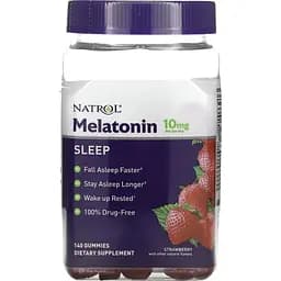 Мелатонин Natrol 10 мг вкус клубники 140 жевательных конфет