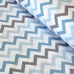 Простирадло Cosas на резинці 100х200 grey zigzag cs2, синій (ZigGreyBlue_100х200) - мініатюра 5
