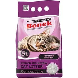 Бентонитовый наполнитель для кошачьего туалета Super Benek Compact Line Lavender 5 л