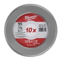 Диск відрізний для металу MILWAUKEE, SCS 41/125х1,5 PRO+, діаметр 125мм, (10шт) металевий футляр