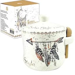 Банка для меду з дерев'яною ложкою SnT Boho style, 400мл (2370-20)