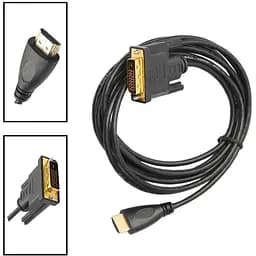 Шнур HDMI-DVI 8 мм gold у блістері 10 м чорний