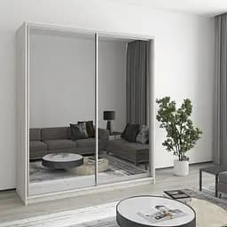 Шкаф-купе двухдверный MebelStar Комбо AL 2 Зеркала 180x45x210 см Аляска серый (MBS-2793)