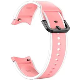 Ремінець для Samsung Galaxy Watch 5 40mm - рожево-білий ширина кріплення 20мм силікон розмір L Watchbands Double Line (W12-8WB66259531)