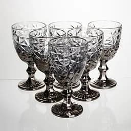 Набор бокалов для вина 6 штук 240 мл винные бокалы на ножке стеклянные фужеры для подарочного вина Серый Yiwu HP-19-182