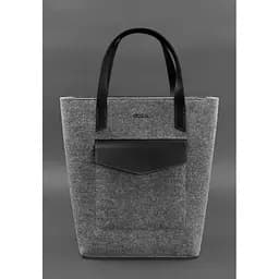 Фетрова жіноча сумка Шоппер D.D. з шкіряними чорними вставками