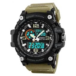 Чоловічий наручний годинник 1283 Black-Khaki Wristband. Skmei acs0030823