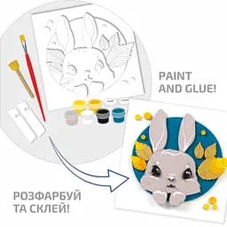 Картина 3D, Зайченя , МДФ ґрунтоване, 18х18см, ROSA TALENT - мініатюра 3