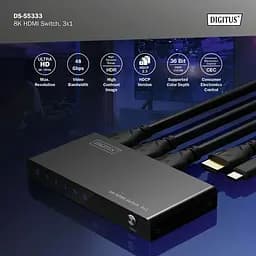 Відеокомутатор Digitus UHD HDMI (INx3 – OUTx1), 8K - мініатюра 10