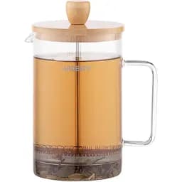 Френч-прес Ardesto Midori 800 мл боросилікатне скло нержавіюча сталь бамбук прозорий