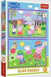 Набор Пазлы - (2 x 24 элм.) - "Веселый поросенок"/Trefl