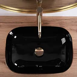 Умивальник Rea Belinda 33x46,5 black/gold brush (REA-U8780), Структурна - мініатюра 5