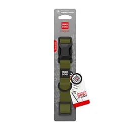 Нашийник для собак водостійкий Waudog Magnet з QR-паспортом магнітна пряжка-фастекс L Ш 25 мм Д 34-49 см хакі - мініатюра 6