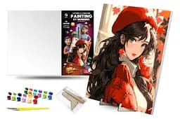 Картина за номерами Qbee Прекрасна незнайомка з дерев'яною підставкою 40x50 см QB900-026