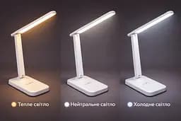 Настільна світлодіодна лампа сенсорна від usb 3 режима світла SL-127 5W CCT LED WH - мініатюра 7