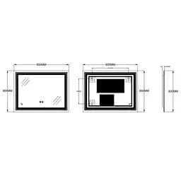 Дзеркало Zerix Alive MR06-80x60-Reverse з LED Touch, Anti-fog, димером, регулятором яскравості ZX6062 - мініатюра 6