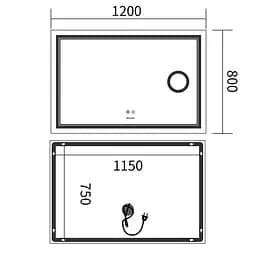 Дзеркало Mixxus Quadro MR20-120x80 MP6624 - мініатюра 4