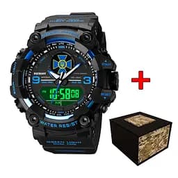 Наручные часы мужские 001BUSBU СБУ Чорные с синим + Коробка. Patriot acs0031083