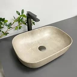 Умивальник VBI Ravenna beige stone matt накладний VBI-011215 - мініатюра 3