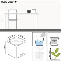 Вазон Lechuza Cube Glossy 14 рожевий (13513) - мініатюра 2