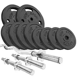 Набір Hop-Sport Strong з W-подібним і гантельними грифами 37 кг